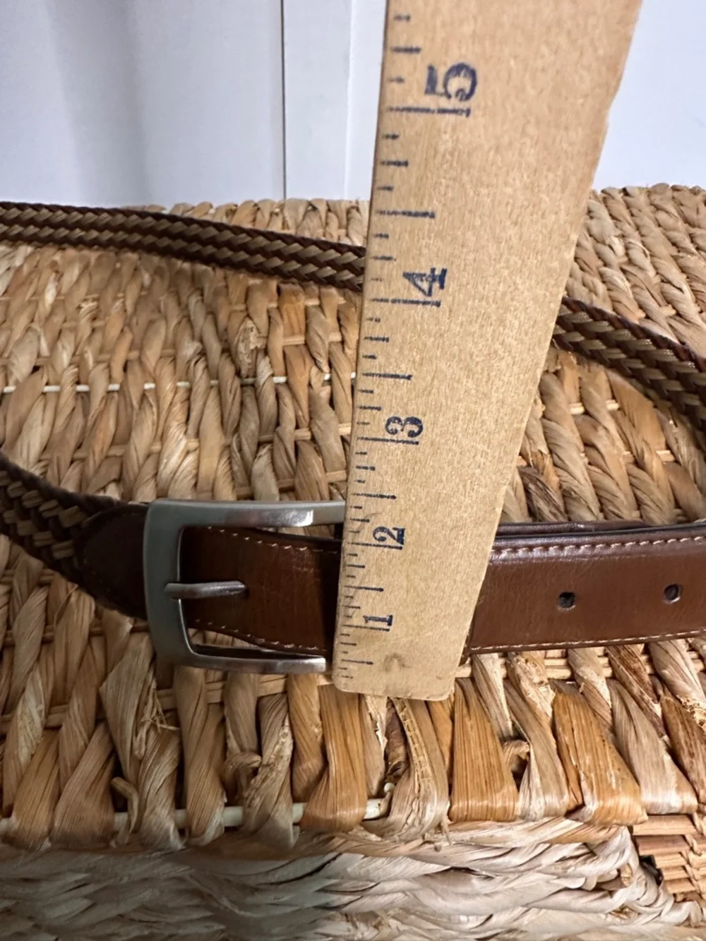 Men's Brown Braided Leather Belt -‎ Classic Casual Style